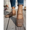 image:imageGORGLITTER Womens Mesh Ballet Flats Fishnet Sheer Ballerina Maryjane ShoesBrown