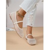 image:imageGORGLITTER Womens Mesh Ballet Flats Fishnet Sheer Ballerina Maryjane ShoesSolid Beige