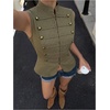 image:imageGORGLITTER Womens Napoleon Military Y2k Jacket Cropped Zip Up Pirate CoatArmy Green