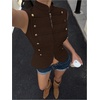 image:imageGORGLITTER Womens Napoleon Military Y2k Jacket Cropped Zip Up Pirate CoatChocolate Brown