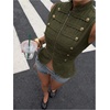 image:imageGORGLITTER Womens Napoleon Military Y2k Jacket Cropped Zip Up Pirate CoatDark Green