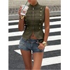 image:imageGORGLITTER Womens Napoleon Military Y2k Jacket Cropped Zip Up Pirate CoatDark Green