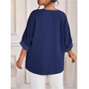 image:imageGORGLITTER Womens Plus Size Dressy Satin Tops Metallic Going Out Top ShirtDark Blue