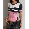 image:imageGORGLITTER Womens Racing Shirt Race Car Racer Driver Costume Going Out TopPink White Black