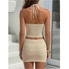 image:imageGORGLITTER Womens Sexy 2 Piece Skirt Set Y2k Going Out Travel Mini SetsApricot