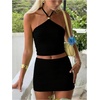 image:imageGORGLITTER Womens Sexy 2 Piece Skirt Set Y2k Going Out Travel Mini SetsBlack