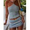 image:imageGORGLITTER Womens Sexy 2 Piece Skirt Set Y2k Going Out Travel Mini SetsBlue