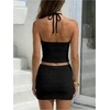 image:imageGORGLITTER Womens Sexy 2 Piece Skirt Set Y2k Going Out Travel Mini SetsCoffee Brown