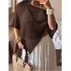 image:imageGORGLITTER Womens Sheer Poncho Shawl Top Cape Cover Up Shrug for DressesBrown