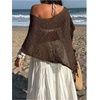 image:imageGORGLITTER Womens Sheer Poncho Shawl Top Cape Cover Up Shrug for DressesBrown