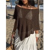 image:imageGORGLITTER Womens Sheer Poncho Shawl Top Cape Cover Up Shrug for DressesBrown