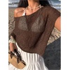 image:imageGORGLITTER Womens Sheer Poncho Shawl Top Cape Cover Up Shrug for DressesBrown