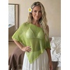 image:imageGORGLITTER Womens Sheer Poncho Shawl Top Cape Cover Up Shrug for DressesGreen