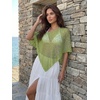 image:imageGORGLITTER Womens Sheer Poncho Shawl Top Cape Cover Up Shrug for DressesGreen