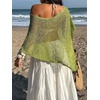 image:imageGORGLITTER Womens Sheer Poncho Shawl Top Cape Cover Up Shrug for DressesGreen