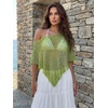 image:imageGORGLITTER Womens Sheer Poncho Shawl Top Cape Cover Up Shrug for DressesGreen
