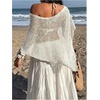 image:imageGORGLITTER Womens Sheer Poncho Shawl Top Cape Cover Up Shrug for DressesWhite