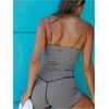 image:imageGORGLITTER Womens Striped Workout Set Biker Shorts Fitness ClothingBlack and White