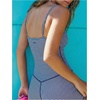 image:imageGORGLITTER Womens Striped Workout Set Biker Shorts Fitness ClothingBlue