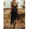 image:imageGORGLITTER Womens Western Cowgirl Boho Floral Lace Asymmetrical DressBlack
