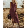 image:imageGORGLITTER Womens Western Cowgirl Boho Floral Lace Asymmetrical DressBurgundy