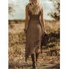 image:imageGORGLITTER Womens Western Cowgirl Boho Floral Lace Asymmetrical DressCoffee Brown