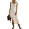 image:imageGORGLITTER Womens Western Cowgirl Boho Floral Lace Asymmetrical DressWhite