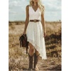 image:imageGORGLITTER Womens Western Cowgirl Boho Floral Lace Asymmetrical DressWhite