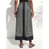 image:imageGORGLITTER Womens Wrap Maxi Long Skirts Dressy High Waisted A Line SkirtBlack Striped