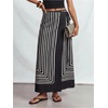 image:imageGORGLITTER Womens Wrap Maxi Long Skirts Dressy High Waisted A Line SkirtBlack Striped