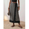 image:imageGORGLITTER Womens Wrap Maxi Long Skirts Dressy High Waisted A Line SkirtBlack Striped