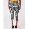 image:imageGORGLITTER Womens Zebra Striped Capri Leggings Workout Gym Yoga Capri PantBlack Striped