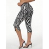image:imageGORGLITTER Womens Zebra Striped Capri Leggings Workout Gym Yoga Capri PantBlack and White