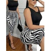 image:imageGORGLITTER Womens Zebra Striped Capri Leggings Workout Gym Yoga Capri PantBlack and White