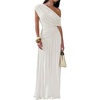 image:imageGORGLITTER Womens Bridesmaid Dresses One Off The Shoulder Formal DressesWhite a