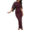 image:imageGORGLITTER Womens Chiffon Cape Dress Going Out Evening Gowns Formal DressBurgundy
