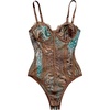 image:imageGORGLITTER Womens Leopard Print Corset Bodysuit Sexy Date Night Club TopsMulticolor Brown