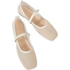 image:imageGORGLITTER Womens Mesh Ballet Flats Fishnet Sheer Ballerina Maryjane ShoesSolid Beige