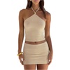 image:imageGORGLITTER Womens Sexy 2 Piece Skirt Set Y2k Going Out Travel Mini SetsApricot
