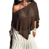 image:imageGORGLITTER Womens Sheer Poncho Shawl Top Cape Cover Up Shrug for DressesBrown