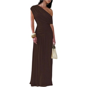 image:imageGORGLITTER Womens Bridesmaid Dresses One Off The Shoulder Formal DressesBrown