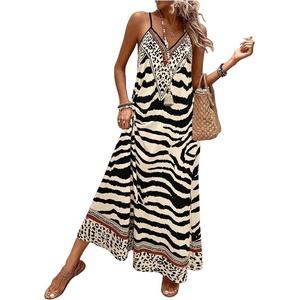image:imageGORGLITTER Womens Cheetah Leopard Animal Print Flowy Maxi Long DressesApricot
