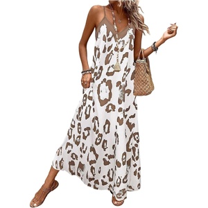 image:imageGORGLITTER Womens Cheetah Leopard Animal Print Flowy Maxi Long DressesKhaki
