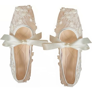 image:imageGORGLITTER Womens Lace Mesh Ballet Flats Ballerina Maryjanes Dress ShoesBeige B