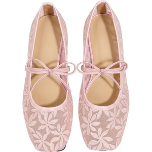 image:imageGORGLITTER Womens Lace Mesh Ballet Flats Ballerina Maryjanes Dress ShoesPink a