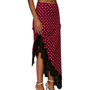 image:imageGORGLITTER Womens Lace Midi Maxi Skirts Polka Dots Flowy A Line SkirtsRed