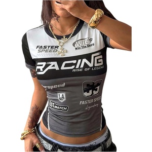 image:imageGORGLITTER Womens Racing Shirt Race Car Racer Driver Costume Going Out TopGrey