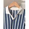 image:imageGORGLITTER Boys 2 Piece Outfit Summer Striped Short Sleeve Shirt amp ShortsBlue White