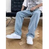 image:imageGORGLITTER Boys Baggy Jeans Casual Wide Leg Elastic Denim Pants TrousersLight Wash