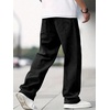 image:imageGORGLITTER Boys Baggy Jeans Casual Wide Leg Elastic Denim Pants TrousersWash Black Blue